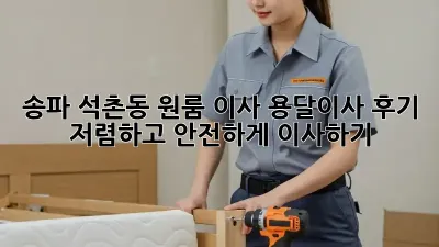 송파 석촌동 원룸 이사, 용달이사 후기: 저렴하고 안전하게 이사하기